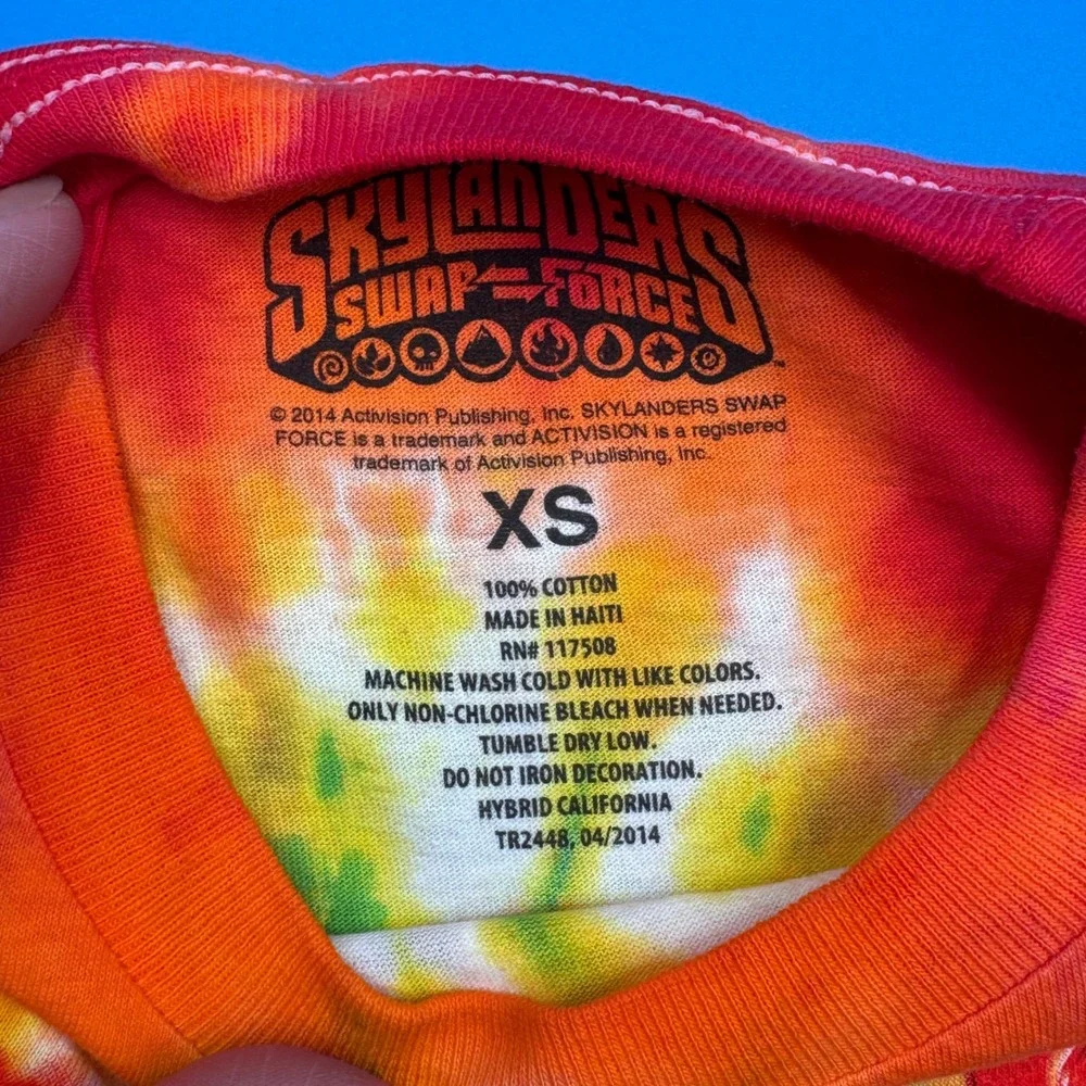 NWOT Skylanders Swap Force Tie Dye T Shirt Kids Size XS Short Sleeve Cotton‎ Y2K